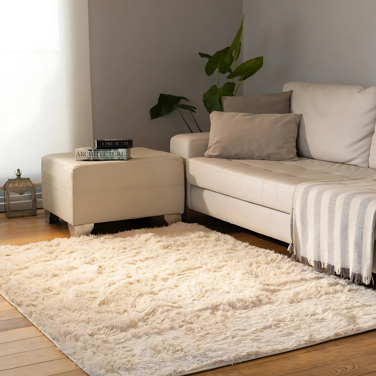 Alfombra Nordica Moderna Pelo Largo 1x1,5Mts